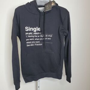 NEW SINGLE BLACK WHITE DEFINITION HOODIE HOODED SWEATSHIRT S SMALL
